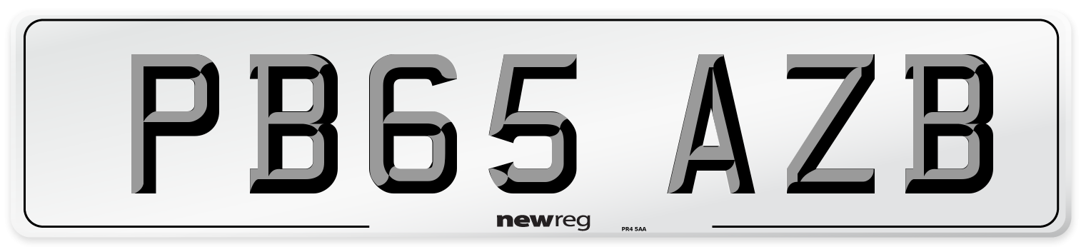 PB65 AZB Number Plate from New Reg